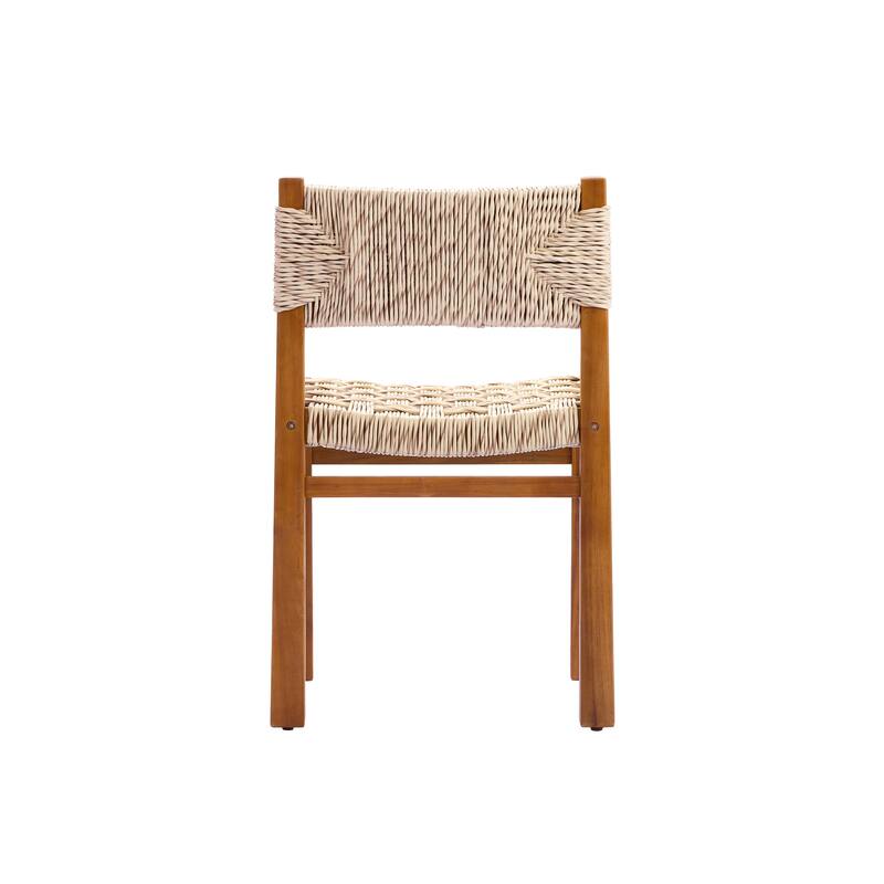 Christopher Knight Home - 7-Piece Acacia Wood Outdoor Dining Table Set with Wicker Dining Chairs and 79" Expandable Table