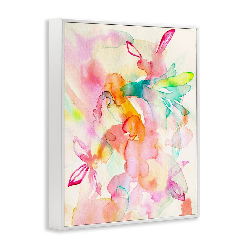 Stupell Abstract Watery Island Flowers Framed Giclee Art Design By Gemma Bardot