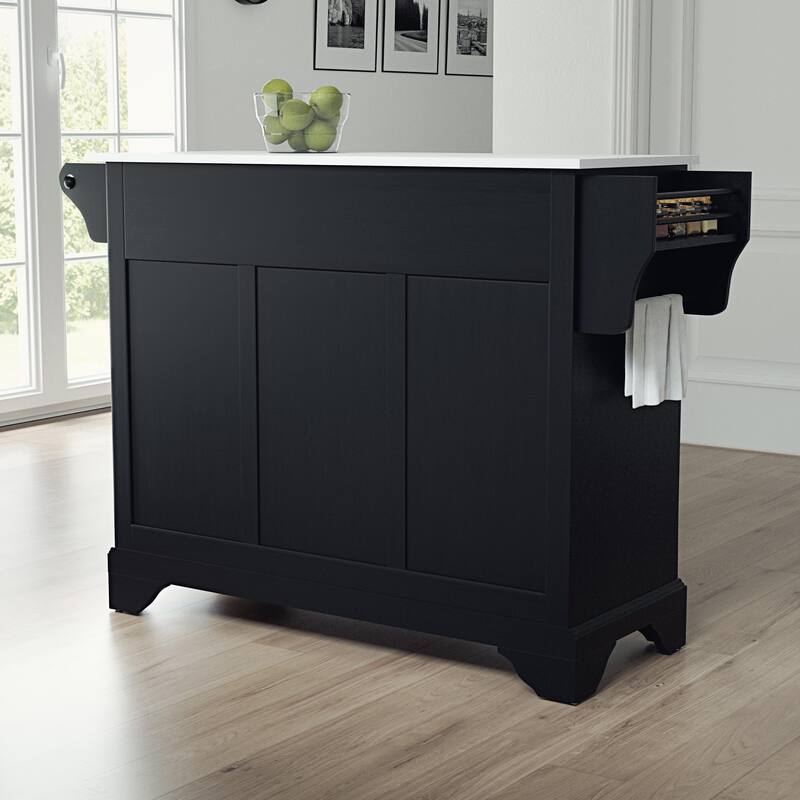 Full Size Kitchen Island with Granite Top & Storage - Portable Kitchen Cart - Modern Kitchen Furniture