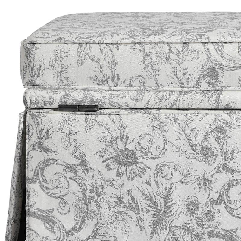 2 Set Rectangle Chenille Upholstered Storage Ottoman