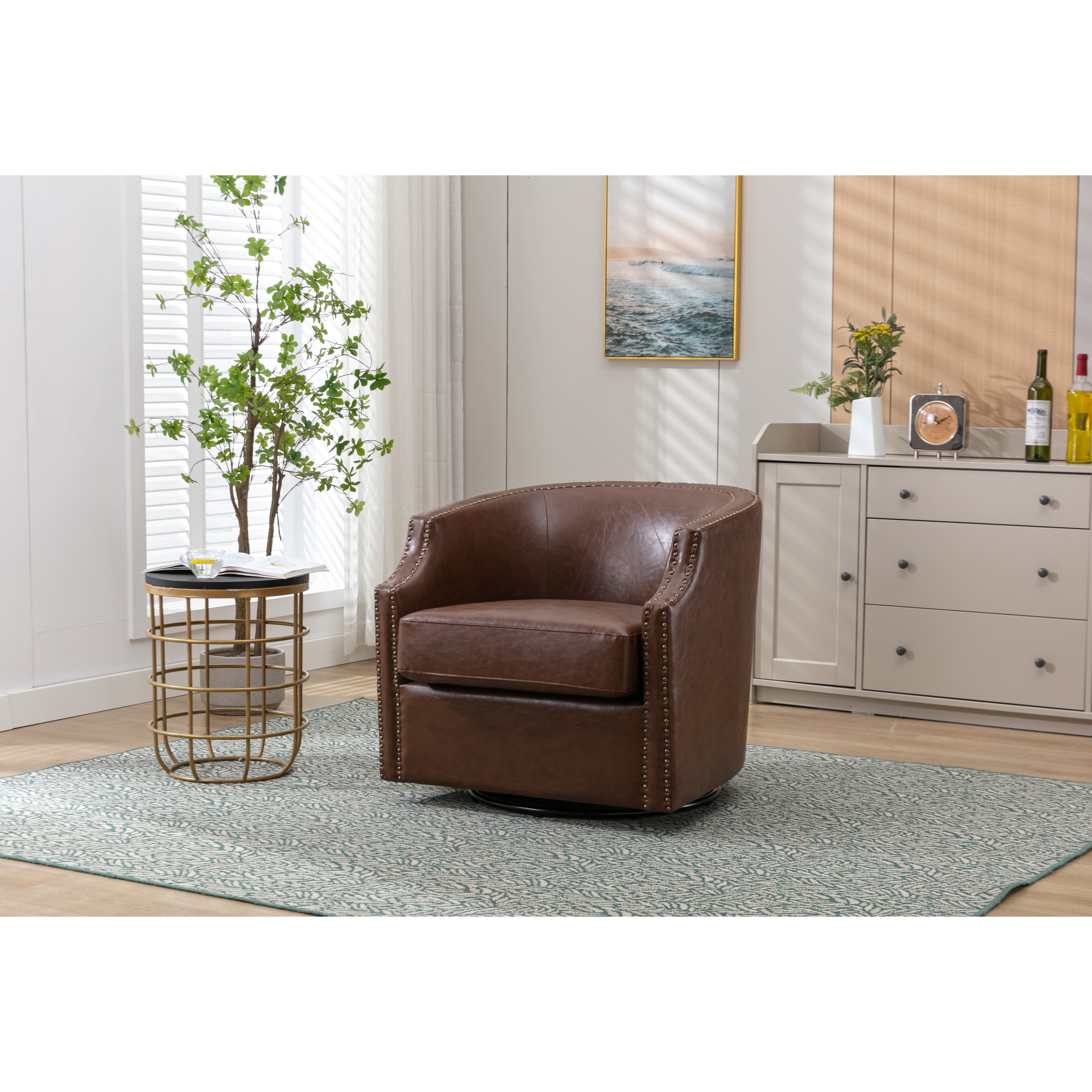 Harlow leather deals swivel armchair