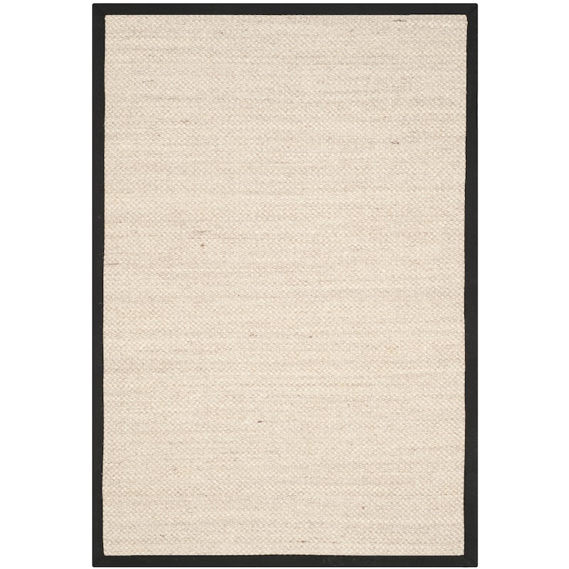 SAFAVIEH Natural Fiber Pacific Casual Border Sisal Rug - 3' x 5' - Marble/Black - Rectangle