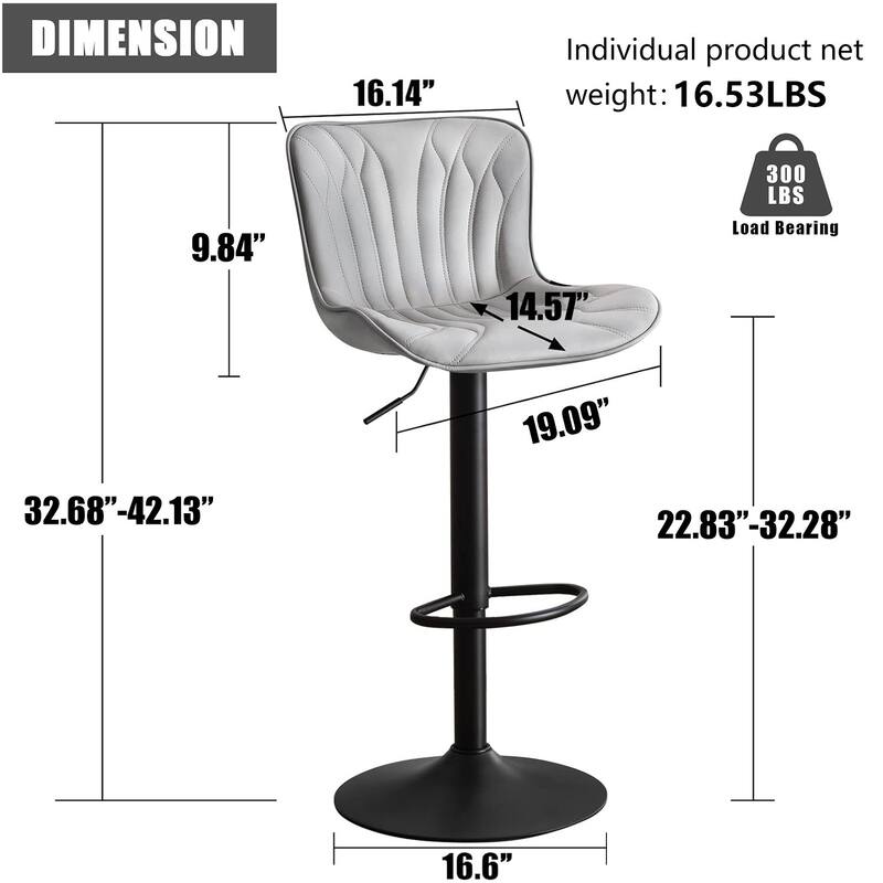Counter Height Bar stools Modern Leather Adjustable Barstools