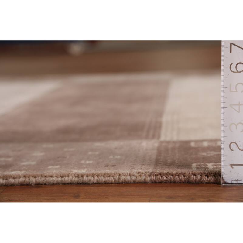 Gabbeh Indian Area Rug Handmade Brown Modern Wool Carpet - 5'4" x 7'8"