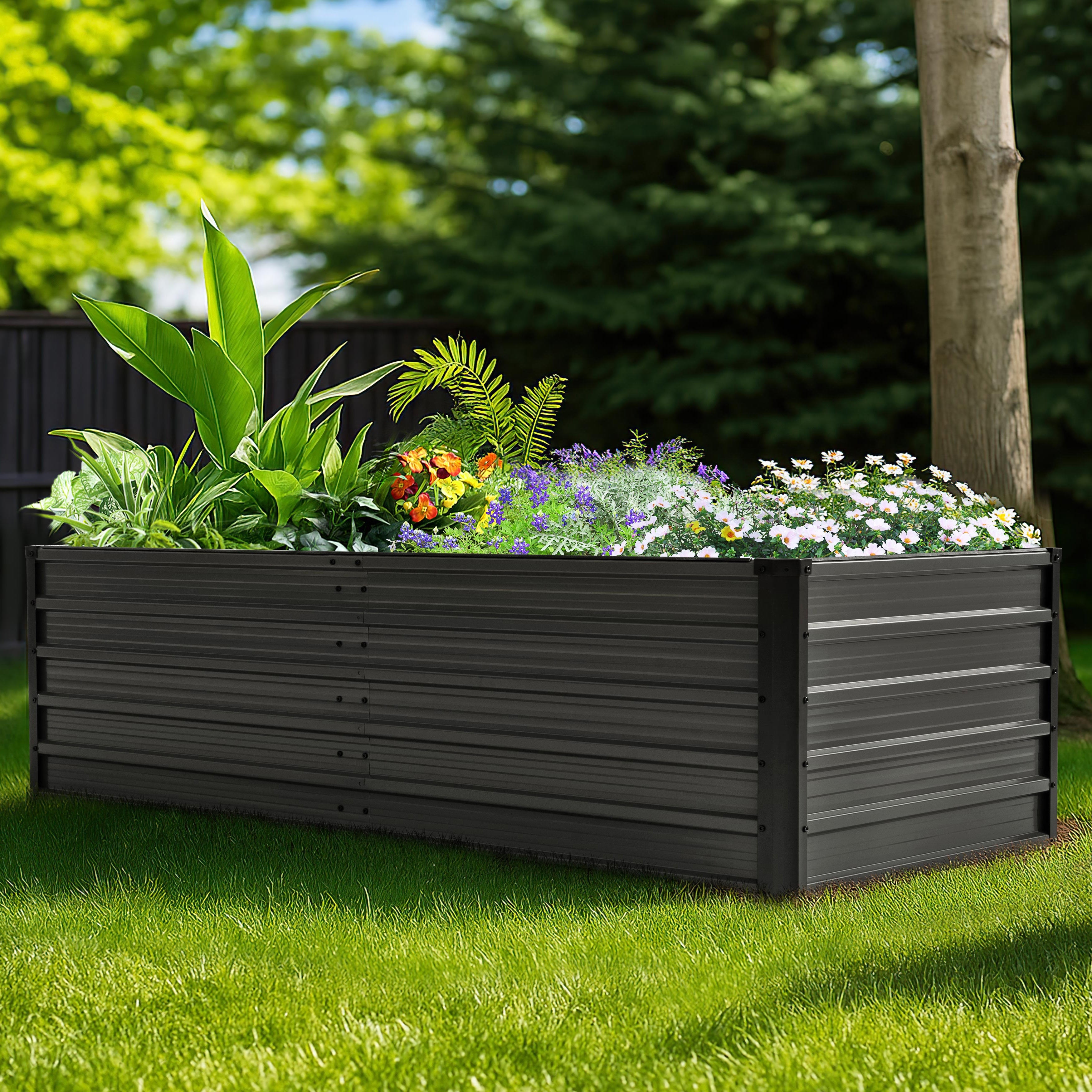 Nuu Garden Galvanized Raised Garden Bed Planter Box - Overstock