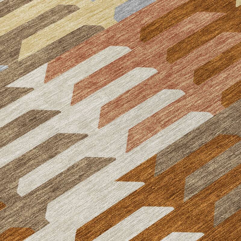 Machine Washable Indoor/ Outdoor Modern Stacks Chantille Rug