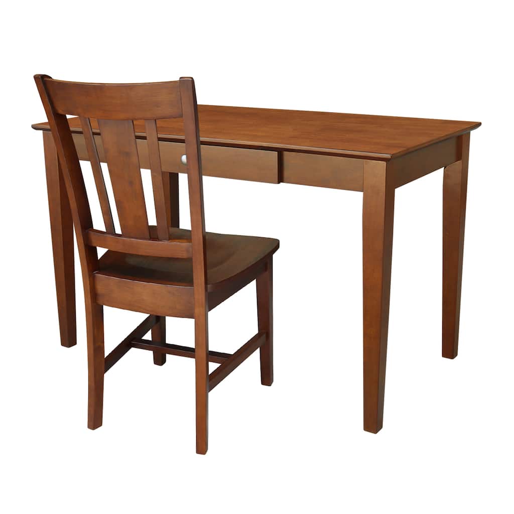 2-piece Basic Espresso Desk and Chair Set
