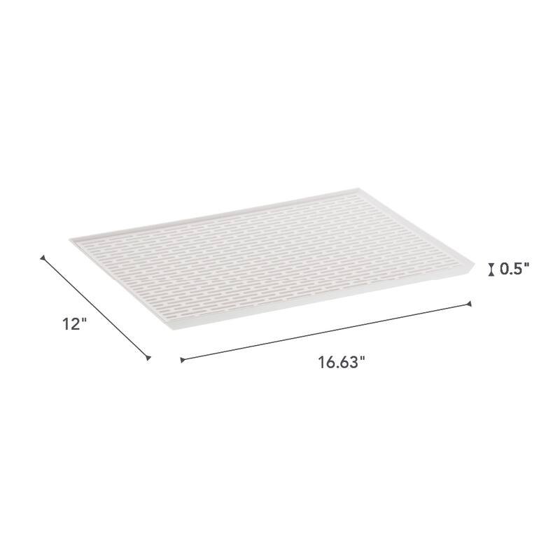 Yamazaki Home Dish Drainer Tray, ABS Plastic - L 12.09 x W 16.73 x H 0.59 inches