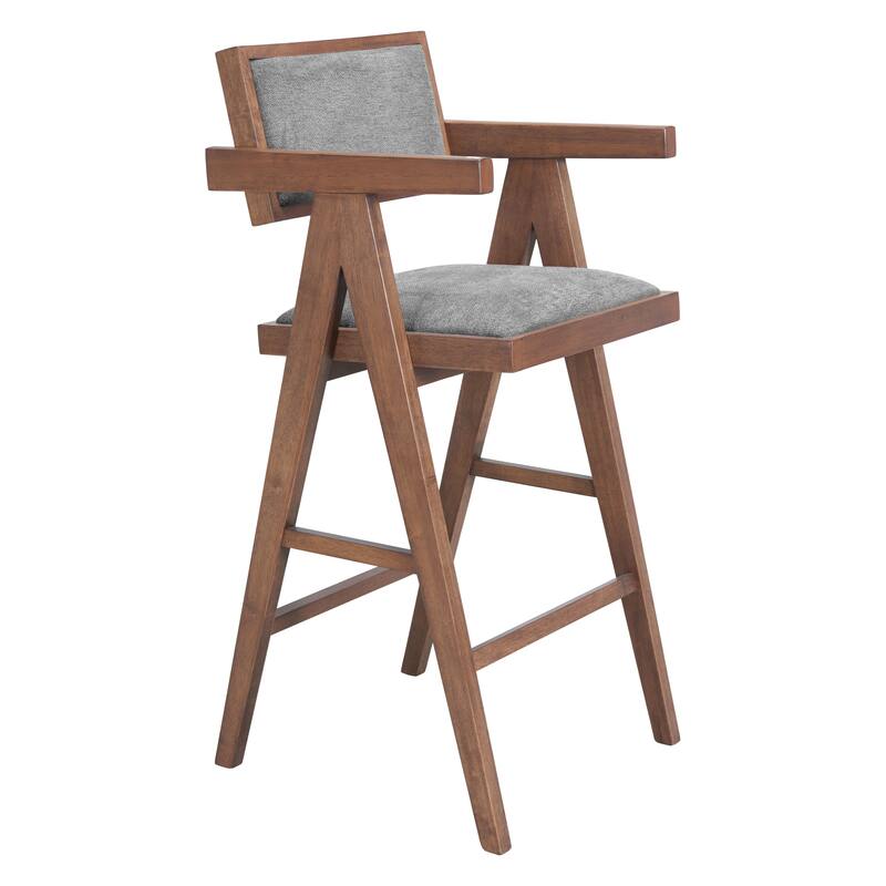 Delhi Barstool Gray & Walnut