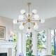 Option Gold Finish with White Glass Shades