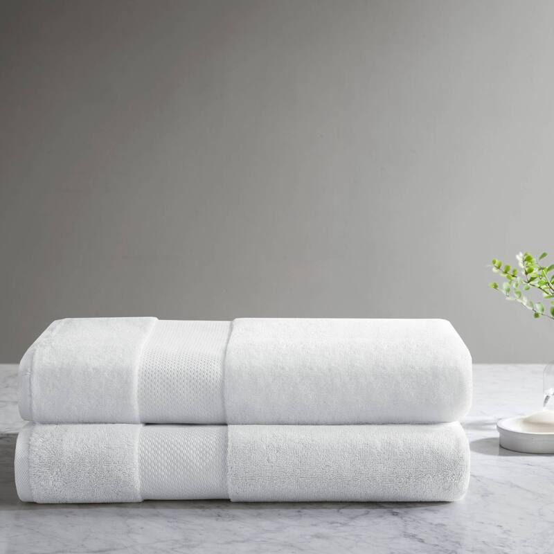 Madison Park Signature Turkish 100% Cotton Bath Sheet 2 Piece Set - 35x70" - 2PK - White