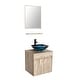 preview thumbnail 24 of 39, 24" Bathroom Vanity Set Tempered Glass/ Ceramics Sink Combo Wall Mounted Natural Cabinet Faucet Drain Mirror