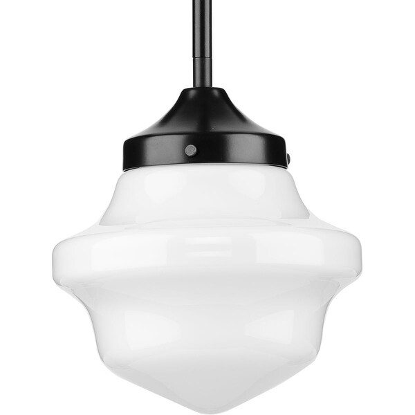 School House Pendant Collection One-Light Matte Black Opal Glass
