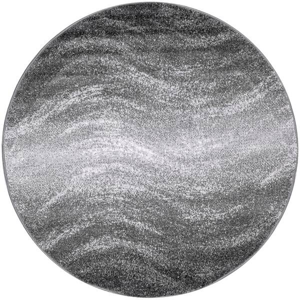 Strick Bolton Corelli Grey Ombre Wave Area Rug 5 Round On Sale Overstock 26457423