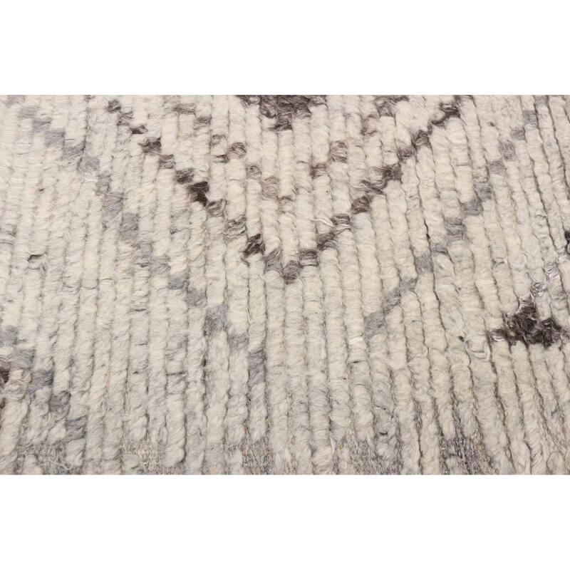 ECARPETGALLERY Hand-knotted Tangier Light Grey Wool Rug - 8'2 x 10'1