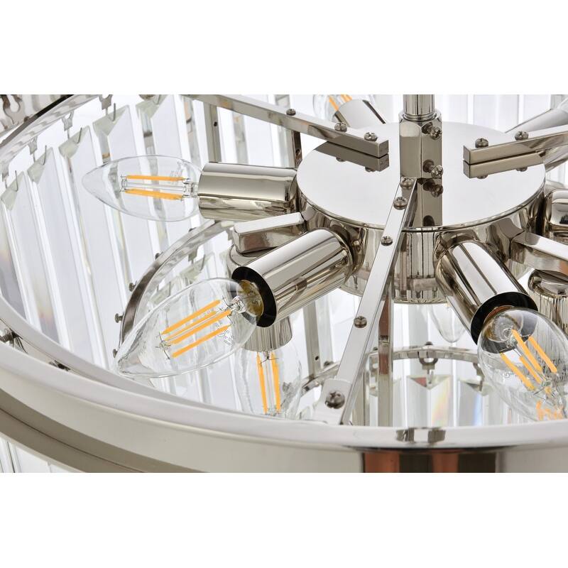 Royce Edge 9-Light Polished Nickel Chandelier