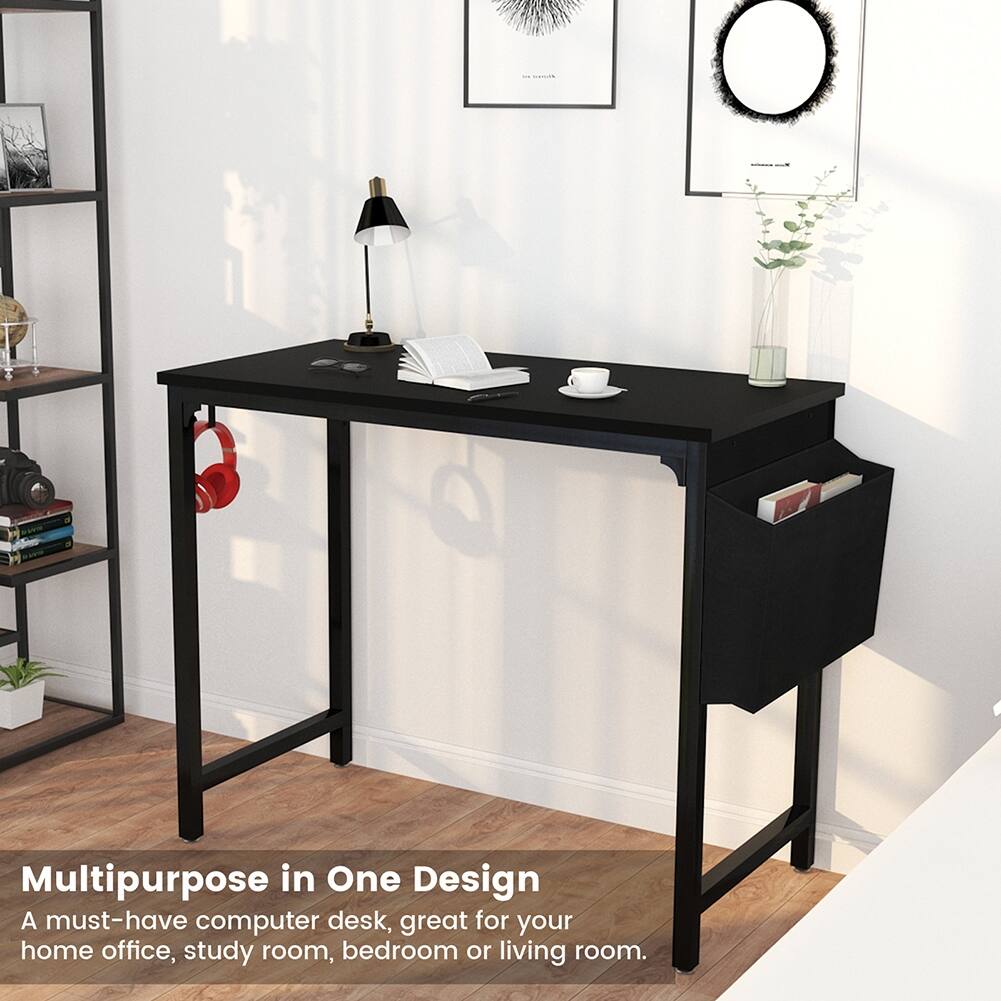 Black Computer Table Writing Desk with Storagec