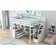preview thumbnail 4 of 6, White Loft Bed with Desk and Shelves, Two Built-in Drawers, Storage Staircase
