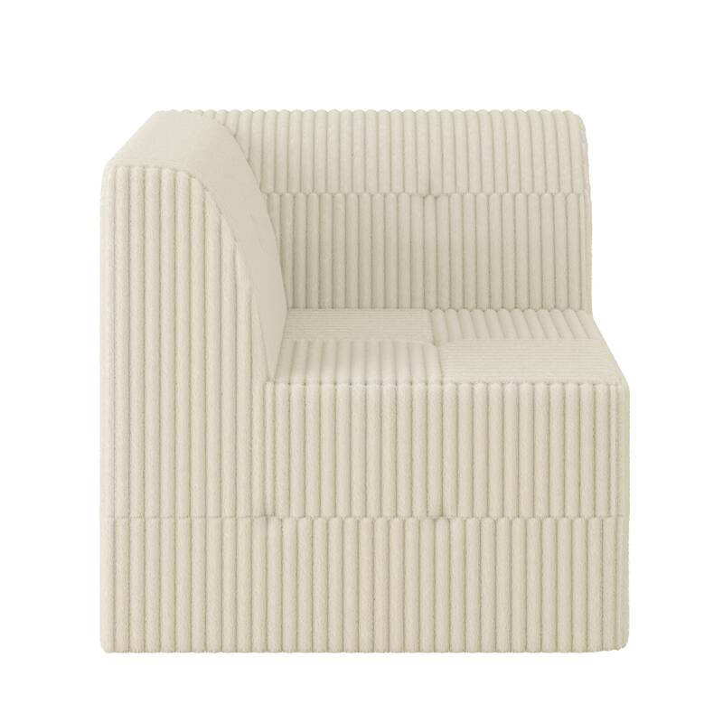97.25" Modular L-Shaped Corduroy Sectional Sofa with No-Assembly Foam Construction & Convertible Sleeper Function