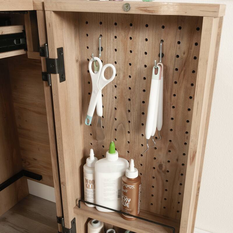 Craft Station, Lateral File, File Cabinet , Office Storage Cabinet Brown finish