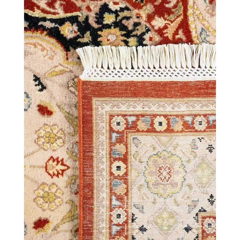 Overton Hand Knotted Wool Traditional Oriental Orange Area Rug - 5' x 8'