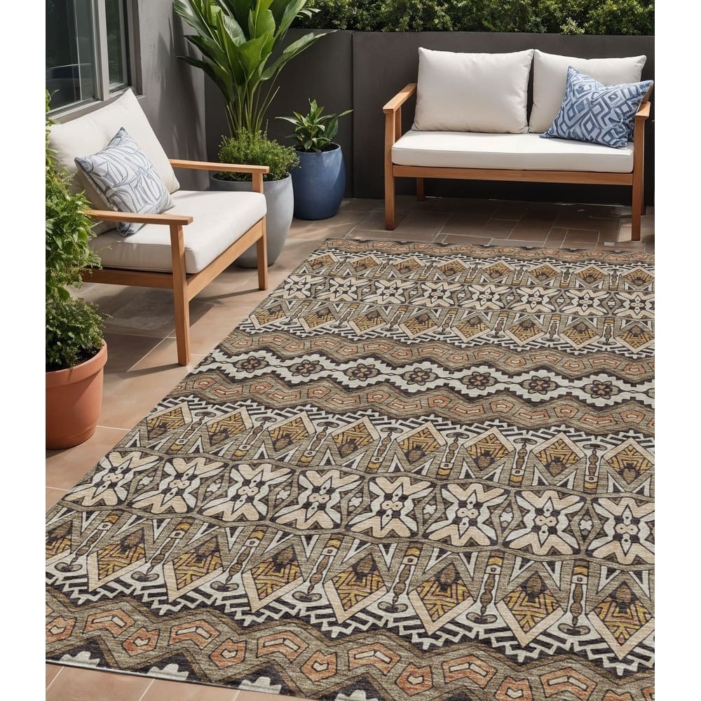 HomeRoots Moroccan Transitional Rectangle Outdoor Rug