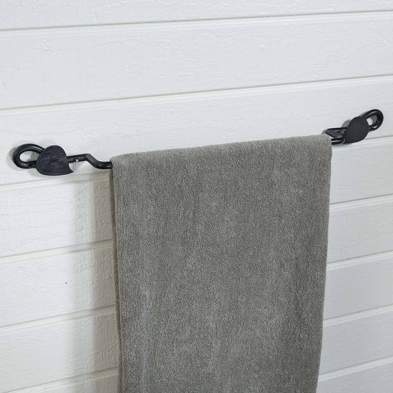 Park Designs Hammered Leaf Towel Bar 16" - 4 x 23.5 x 2