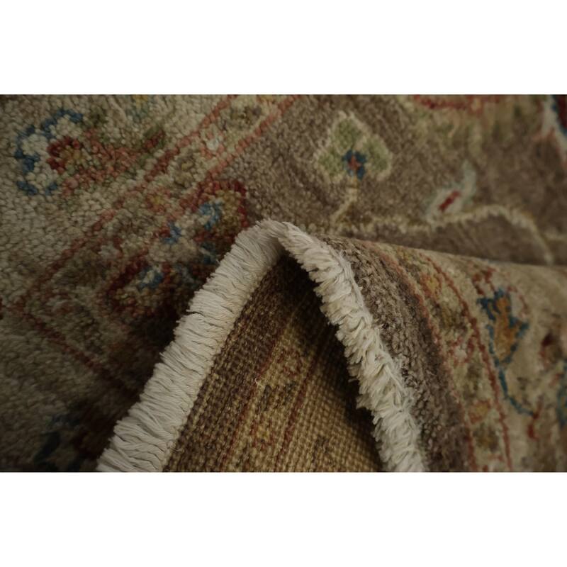 Hand Knotted Oriental 100% Wool Carpet Traditional All-Over Brown Peshawar Area Rug - 3' 2'' X 2' 0''