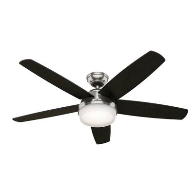 Hunter 54" Avia Ceiling Fan with Light and Handheld Remote - Brushed Nickel