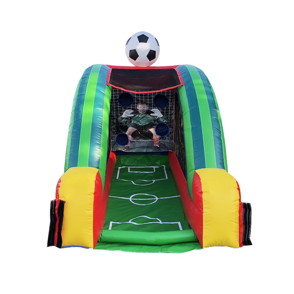 JumpOrange Soccer Target Game Inflatable for Kids and Adults (with Blower and Foam Ball) - 14'L x 9'W x 12'H
