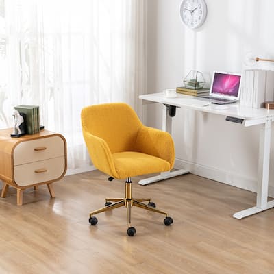 Adjustable Height Swivel Home Office Chair,Teddy Fabric Material