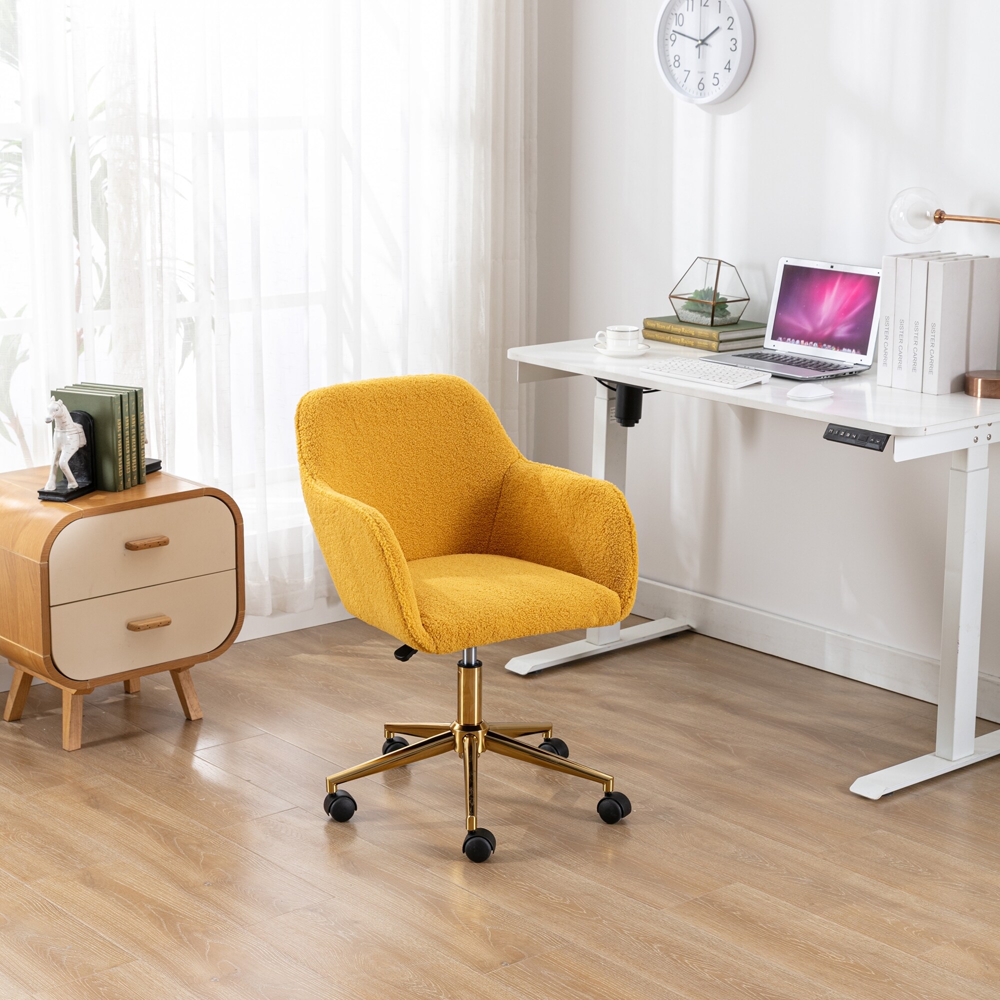 Teddy Fabric 360 Revolving Home Office Chair with Adjustable