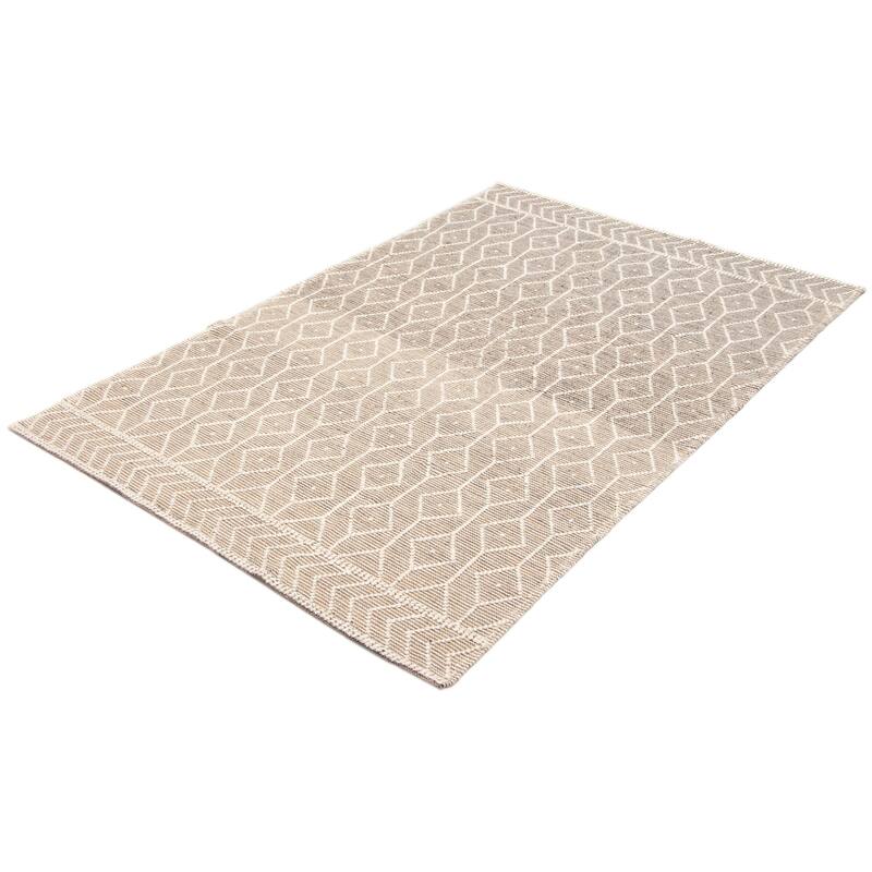 ECARPETGALLERY Braid weave Sienna Brown Wool Rug - 6'0 x 9'2