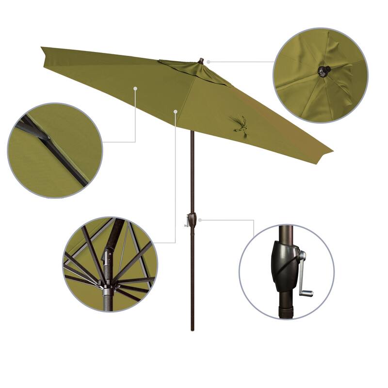 North Bend 9-foot Round Auto-tilt, Bronze Finish, Sunbrella Patio Umbrella by Havenside Home