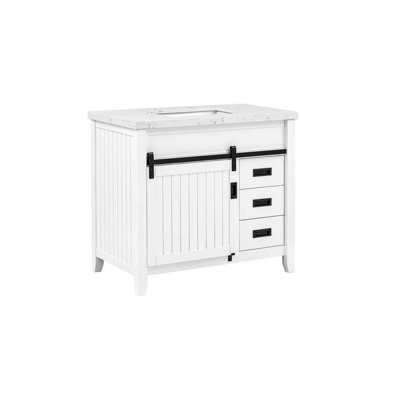 37'' Hanford Bathroom Vanity with Engineered Stone Top