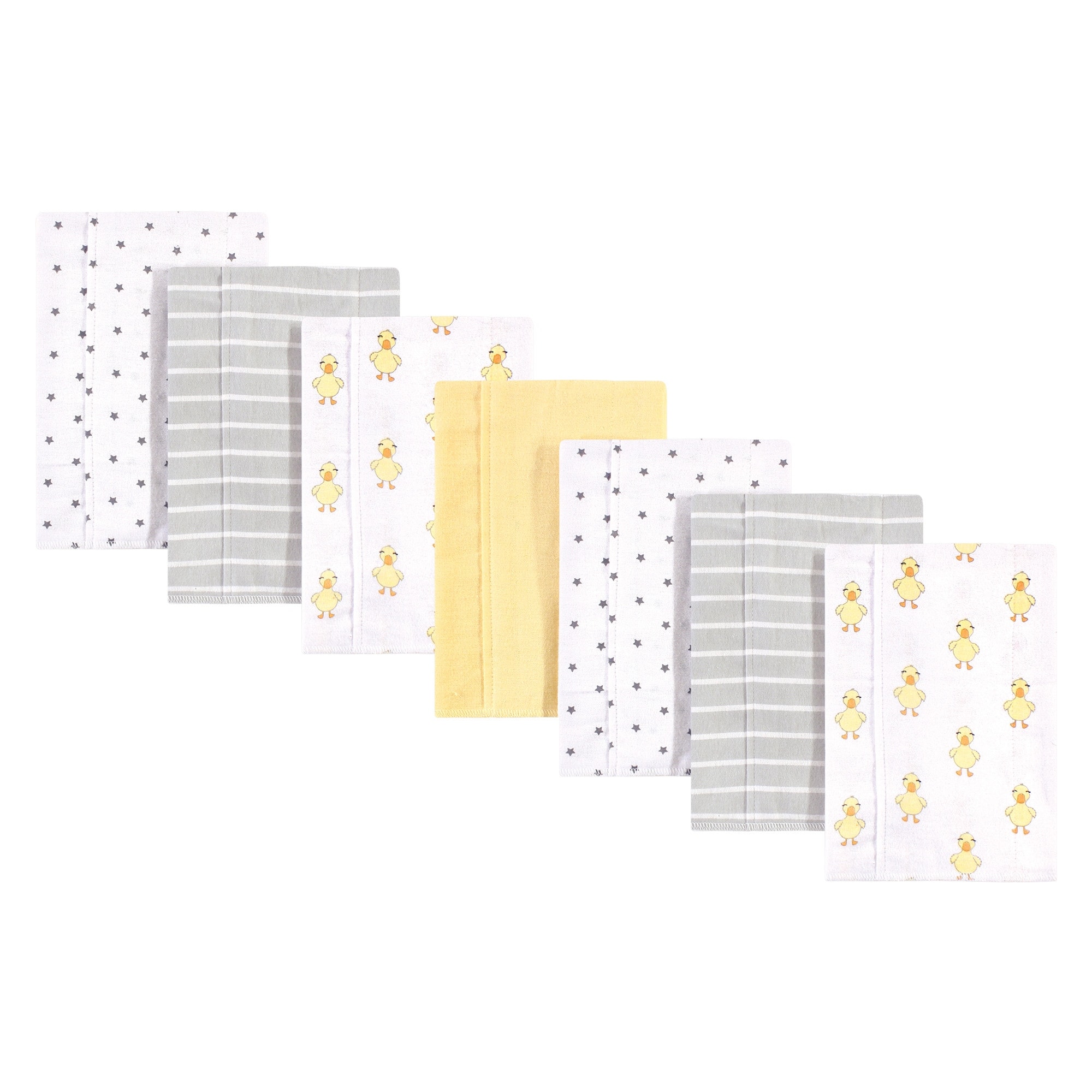 Hudson Baby Infant Boys Cotton Flannel Burp Cloths 7pk, Duck, One Size - Duck - One Size