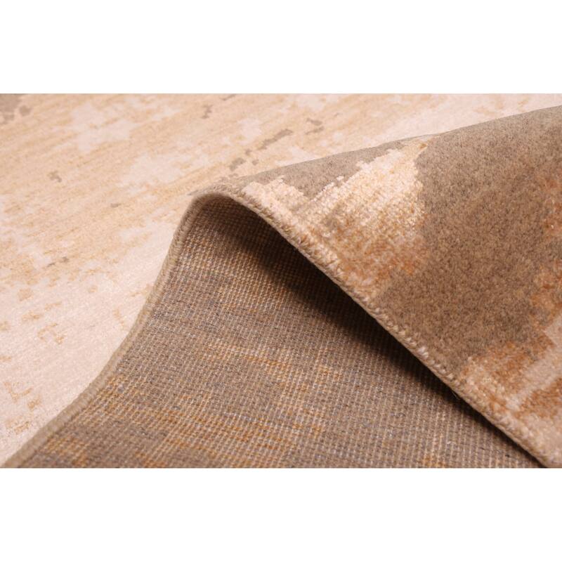 ECARPETGALLERY Hand-knotted Legacy Brown Silk, Wool Rug - 2'7 x 12'0