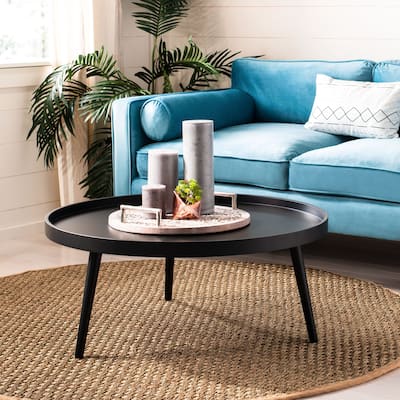 SAFAVIEH Fritz Round Tray Top Coffee Table - 35.4" x 35.4" x 15"