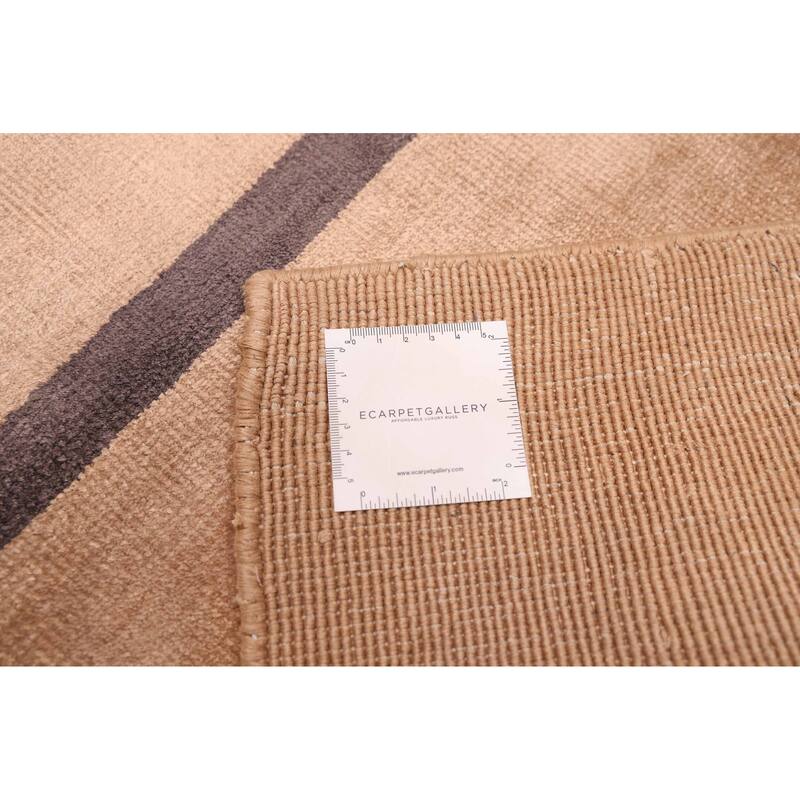 ECARPETGALLERY Hand Loomed Loreto Light Brown Viscose Rug - 5'4 x 7'4