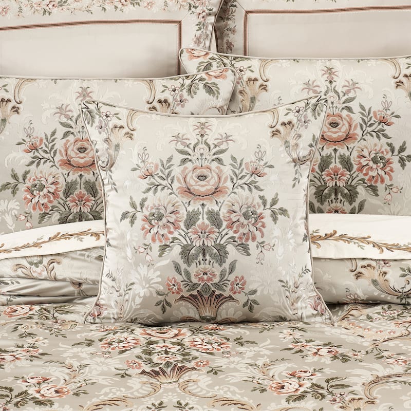 J. Queen New York Pecora 20" Square Decorative Throw Pillow - Accent - Polyester - Coral