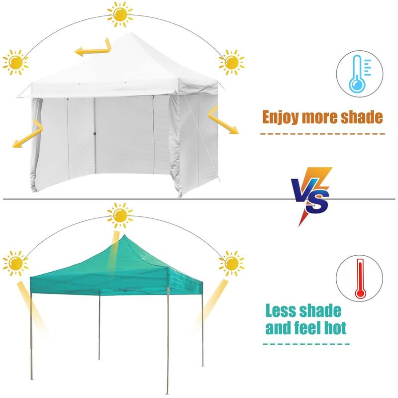 Pop up Gazebo with 4 Height and Adjust Folding Awning - 10' x 10' (L x W x H)
