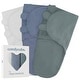 preview thumbnail 35 of 46, Swaddle Blankets for Baby Girl & Boy 3 Pack Sleep Sack Velcro by Comfy Cubs Large - Stone, Nomadic Blue