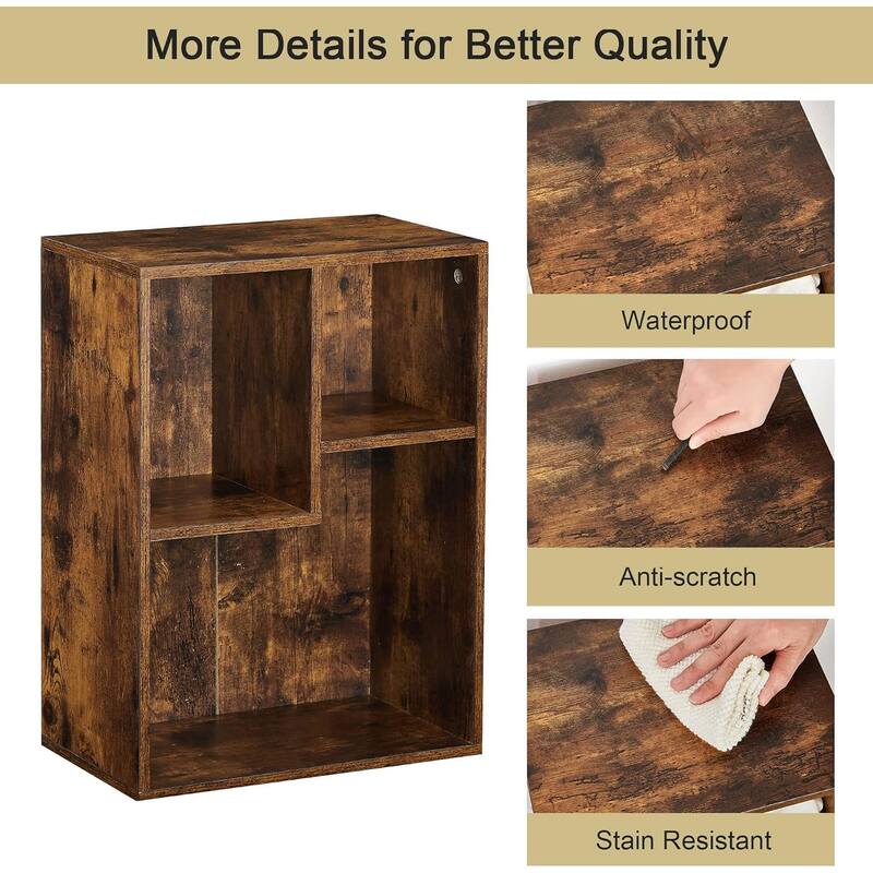 Bookshelves and Bookcases Set of 2, Floor Standing 3 Tier Display Storage Shelves, Small Bookcase for Home Office, Living Room