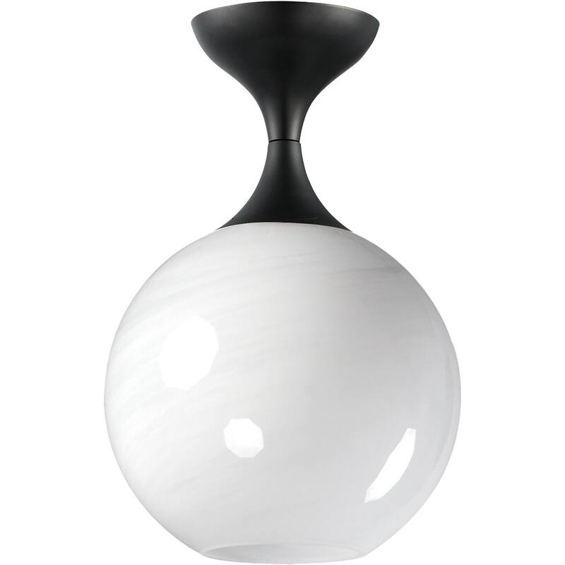 Maxim 21229MR Neve 9" Wide Semi-Flush Globe Ceiling Fixture - Black
