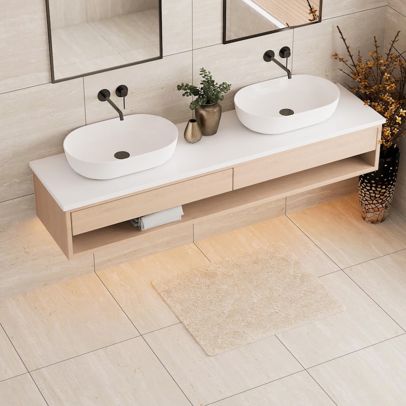 Merola Tile Fusione Travertino Navona 23-1/2" x 23-1/2" Porcelain Floor and Wall Tile