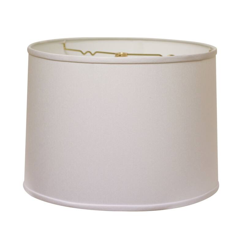 14" White Rounded Empire Slanted Linen Lampshade - 16" L x 16" W x 11" H - White - 16" L x 16" W x 11" H