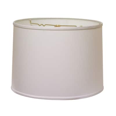 14" White Rounded Empire Slanted Linen Lampshade - 16" L x 16" W x 11" H