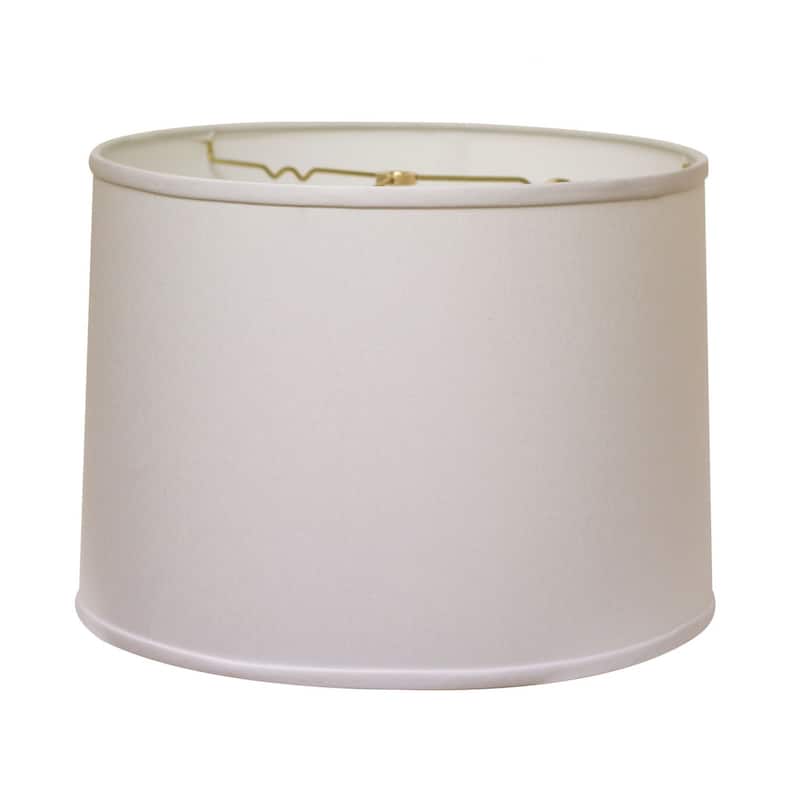 14" White Throwback Drum No Slub Lampshade - 14" L x 14" W x 10" H - White - 14" L x 14" W x 10" H