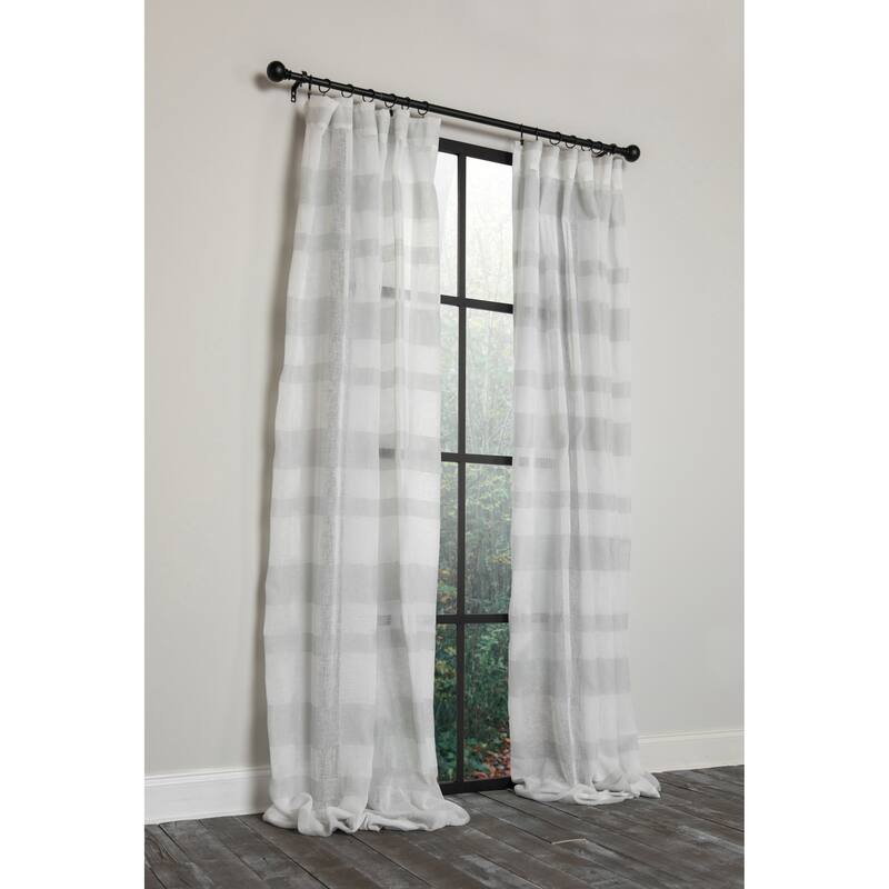 -Clara Sheer Rod Pocket Curtain Single Panel, 54 by 63-Inch