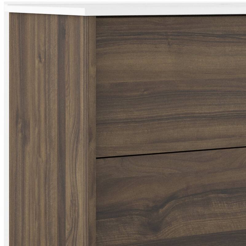 HomeRoots 40" Dark Brown Wood Floating Bathroom Vanity With White Sink And Two Drawers - 40.00 in. x 24.60 in. x 21.60 in.